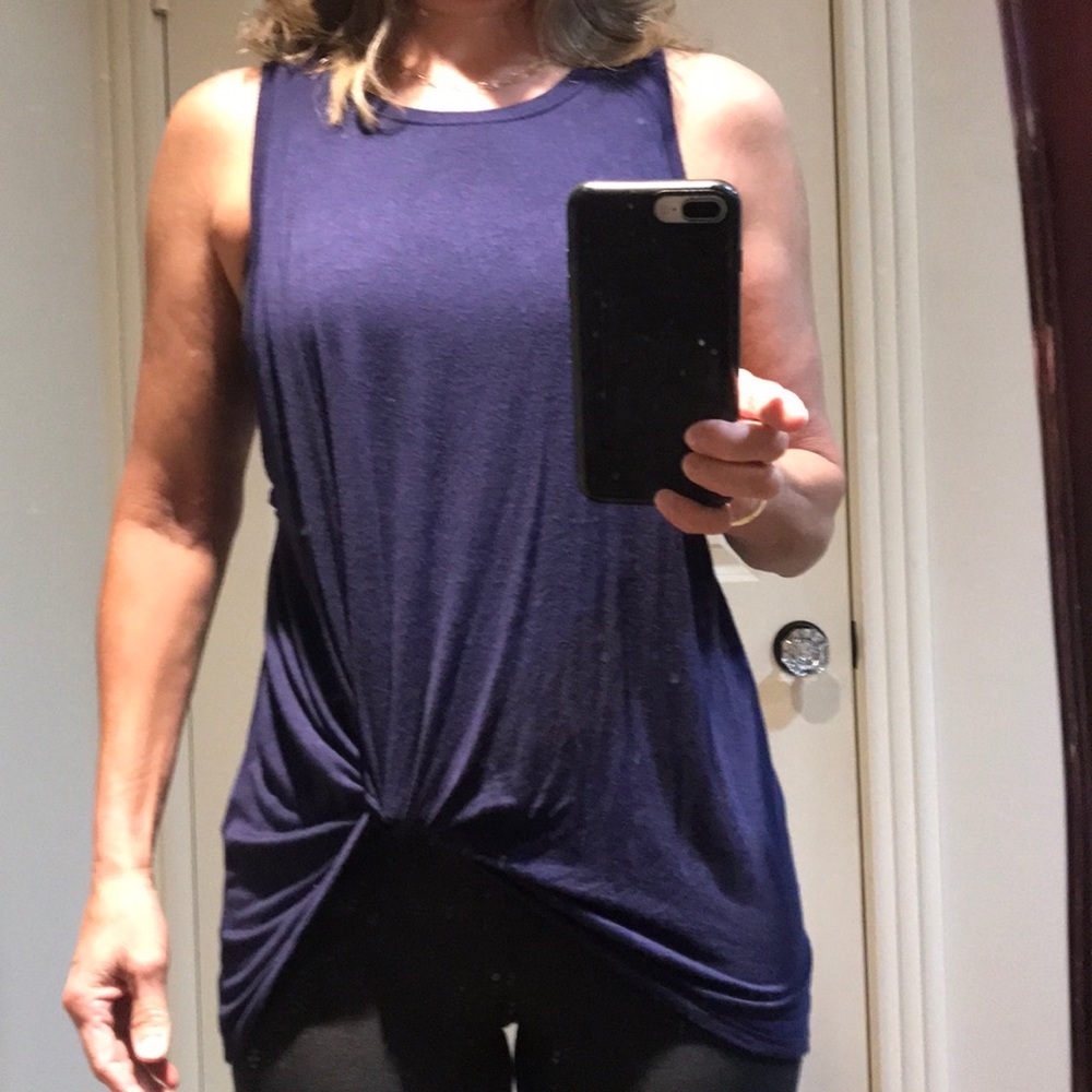 DYI Knot So Fast tank top in midnight navy. Comfy!